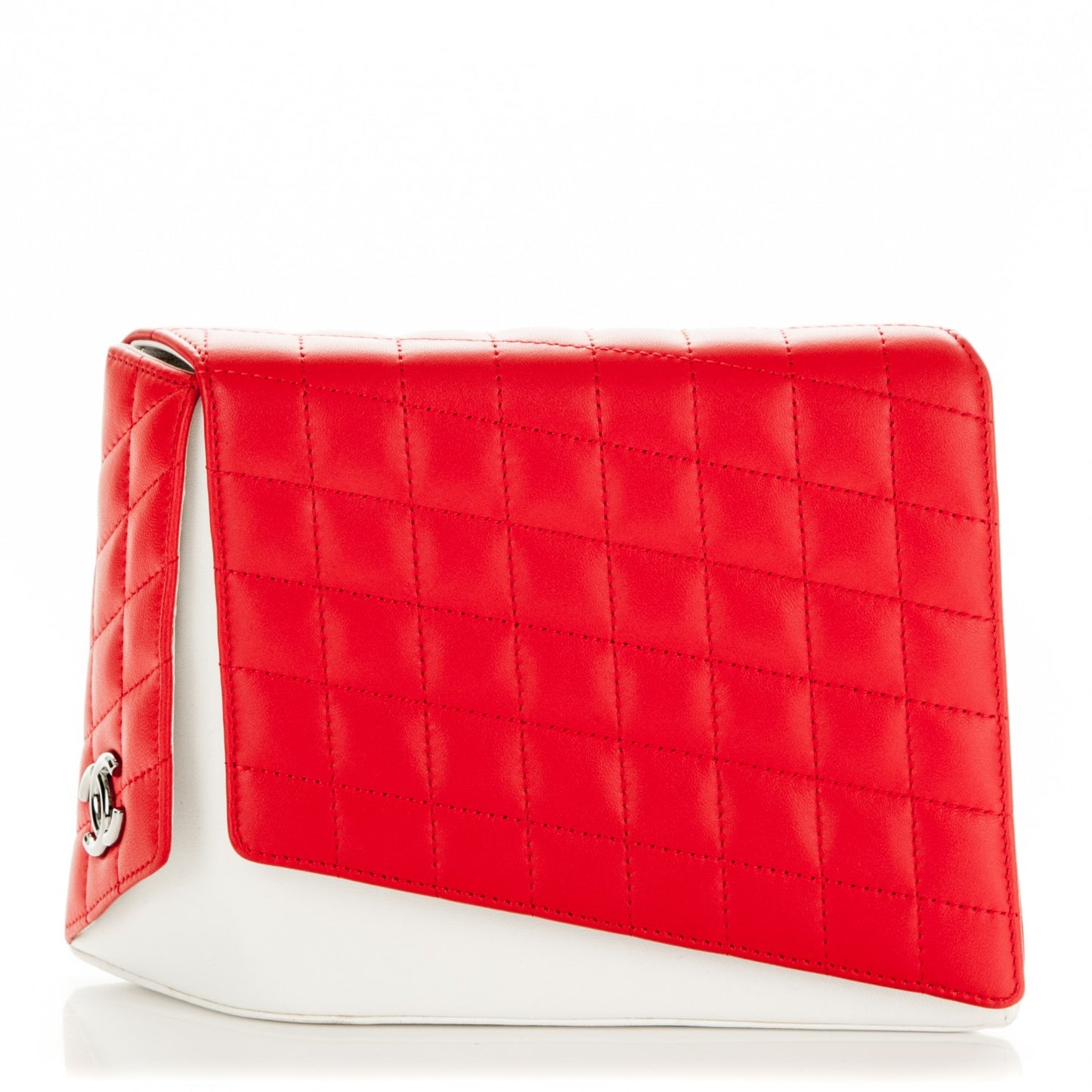 Lambskin Quilted Fresh Air Clutch Light Red