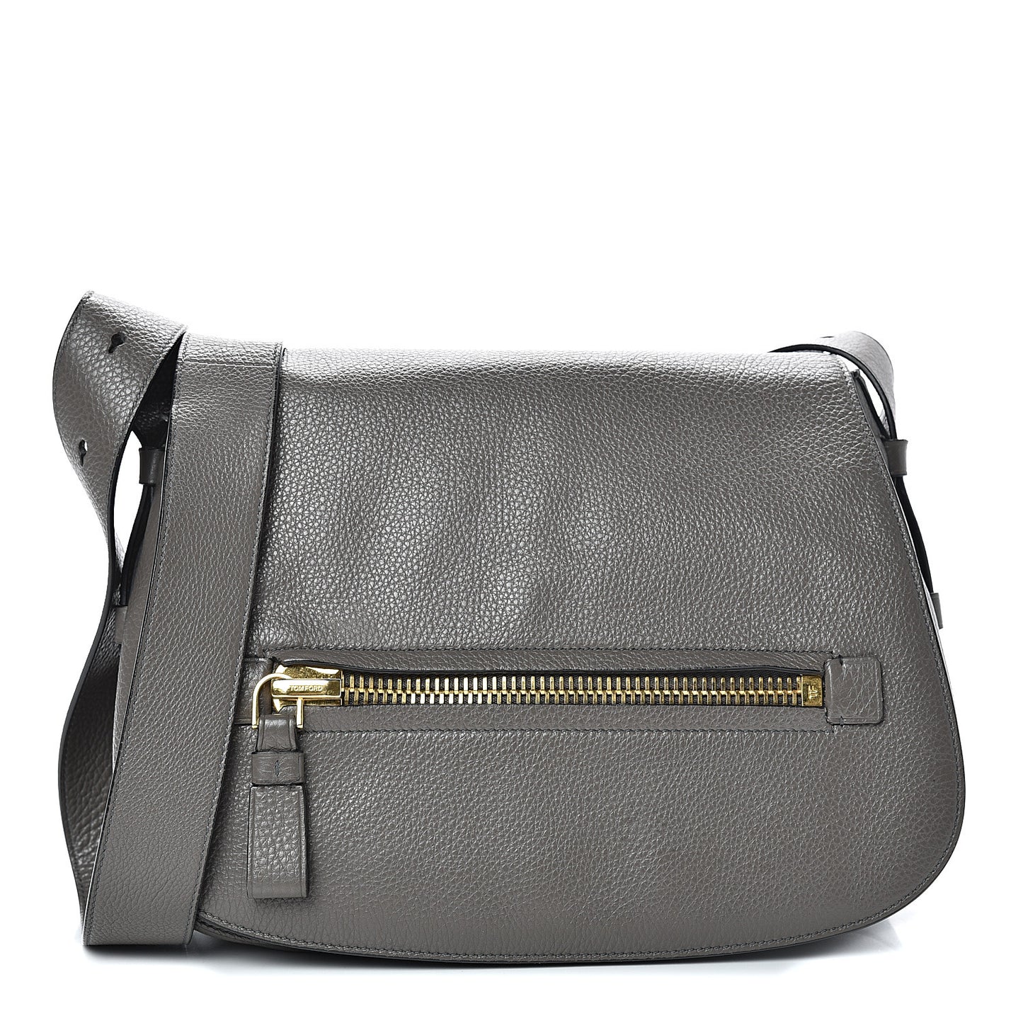 Grained Calfskin Soft Jennifer Saddle Bag Graphite