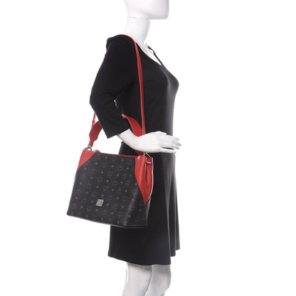 MCM Visetos Medium Klara Hobo Red Black 2 of 9