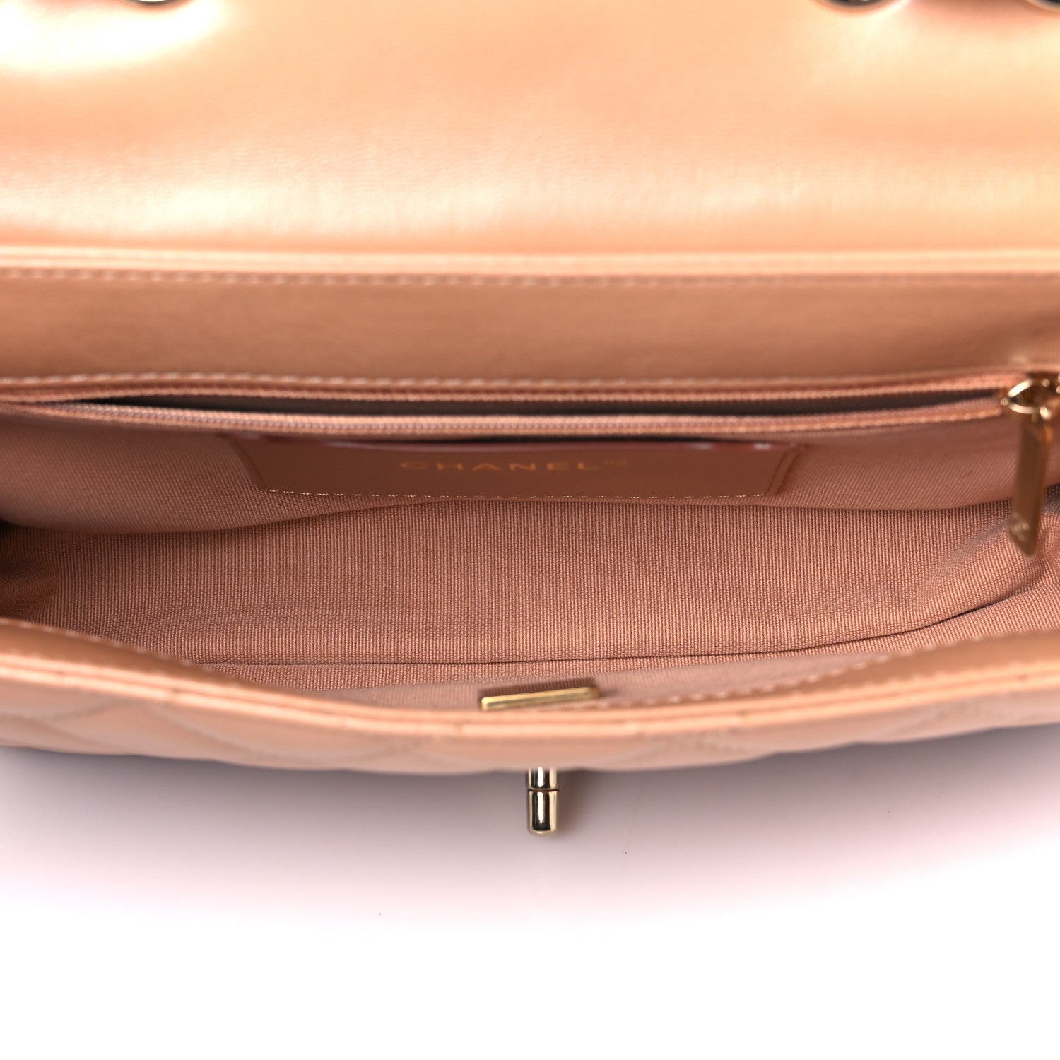 Chanel Crumpled Glazed Lambskin Quilted Small Flap Beige 5 of 12
