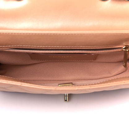 Chanel Crumpled Glazed Lambskin Quilted Small Flap Beige 5 of 12