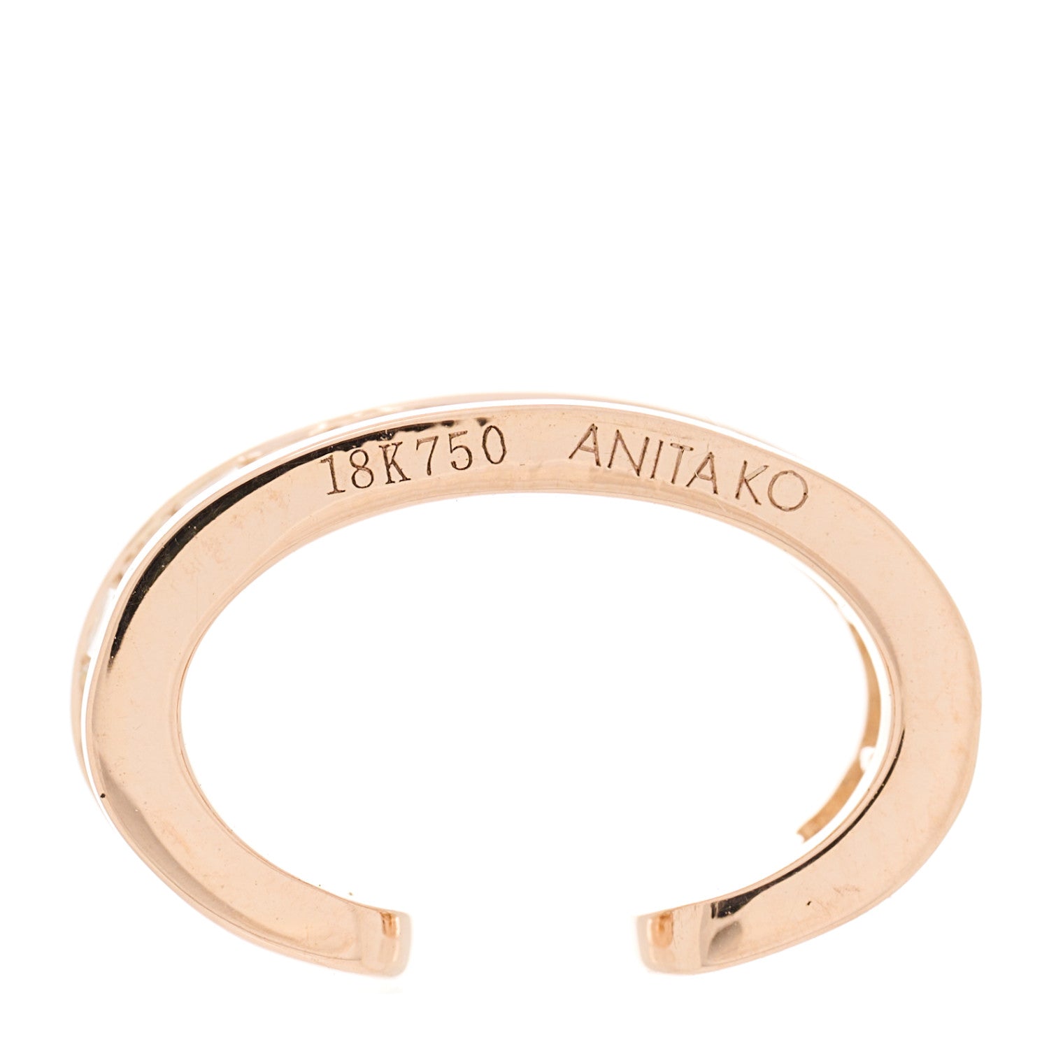 Anita Ko 18K Rose Gold Diamond Baguette Ear Cuff Earring 4 of 5