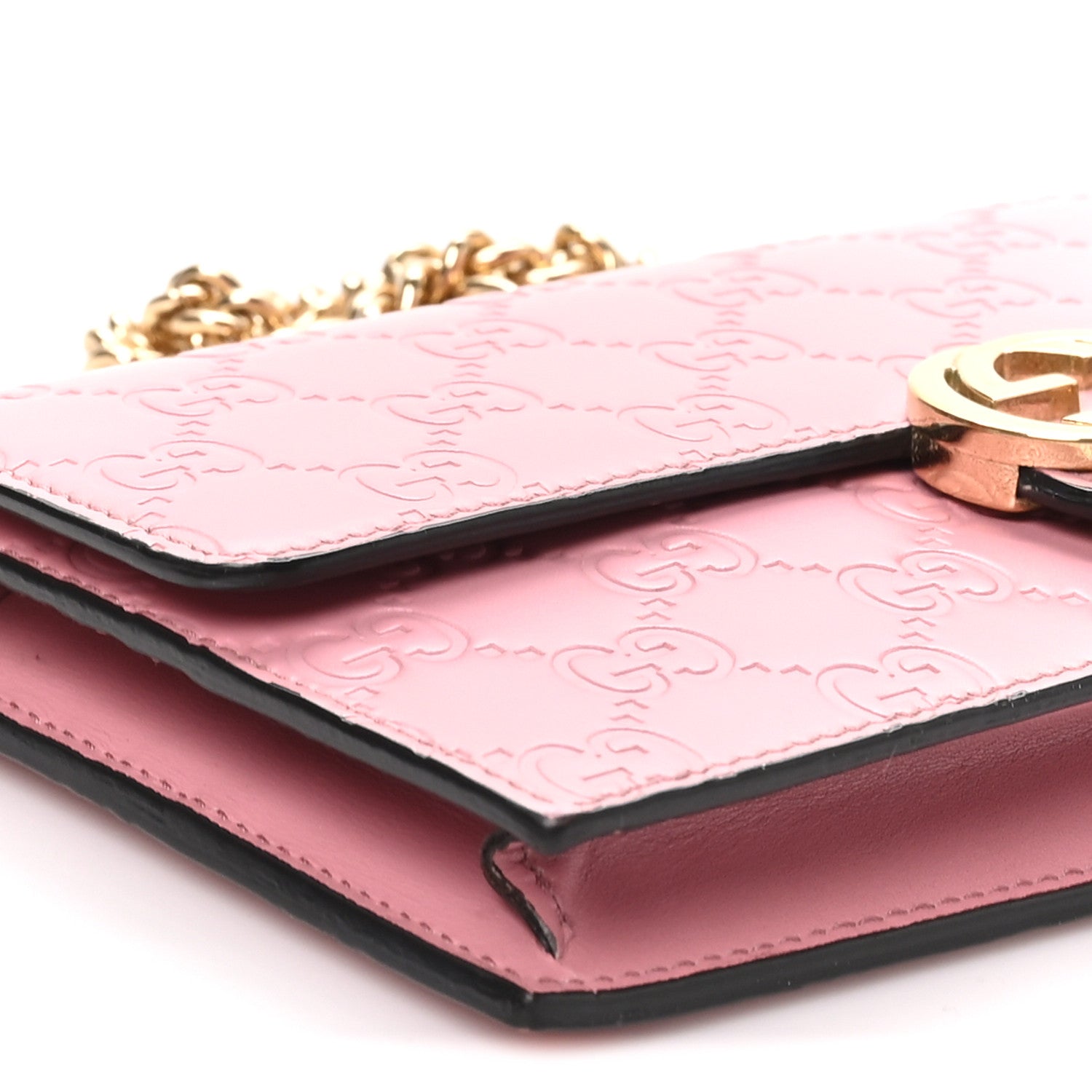 Gucci Guccissima Icon Chain Wallet Carmine Rose 7 of 8