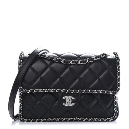 Chanel Crumpled Calfskin Medium Chain Flap Black 1 of 10