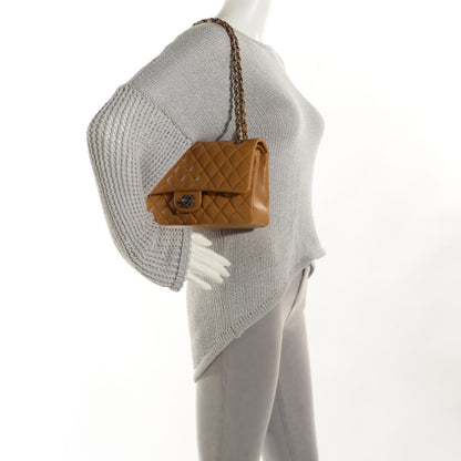 Chanel Lambskin Quilted Medium Double Flap Dark Beige 2 of 8