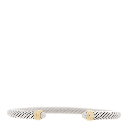 David Yurman Sterling Silver 14K Yellow Gold Pearl 5mm Cable Classics Petite Color Bracelet 1 of 3