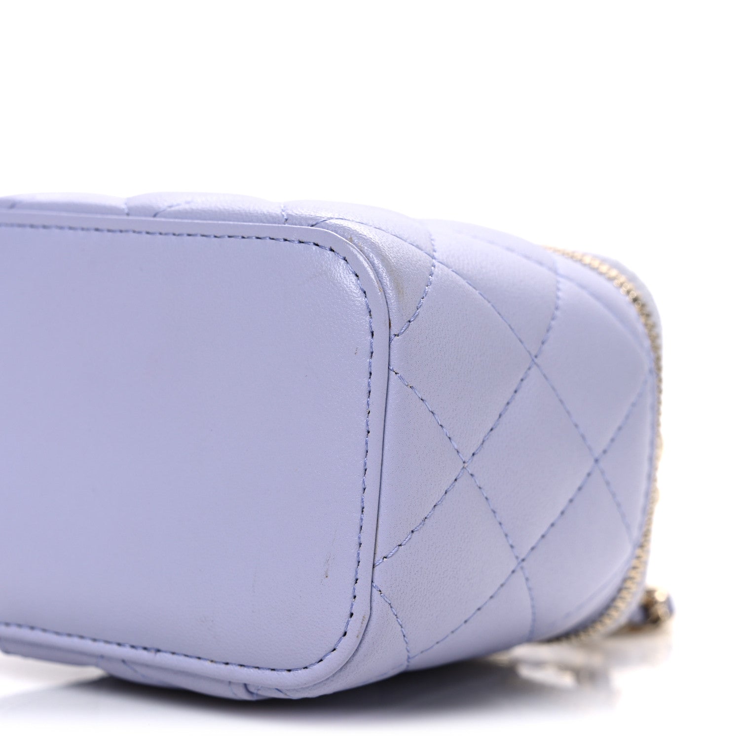 Chanel Lambskin Quilted Top Handle Mini Vanity Case With Chain Lilac 10 of 11