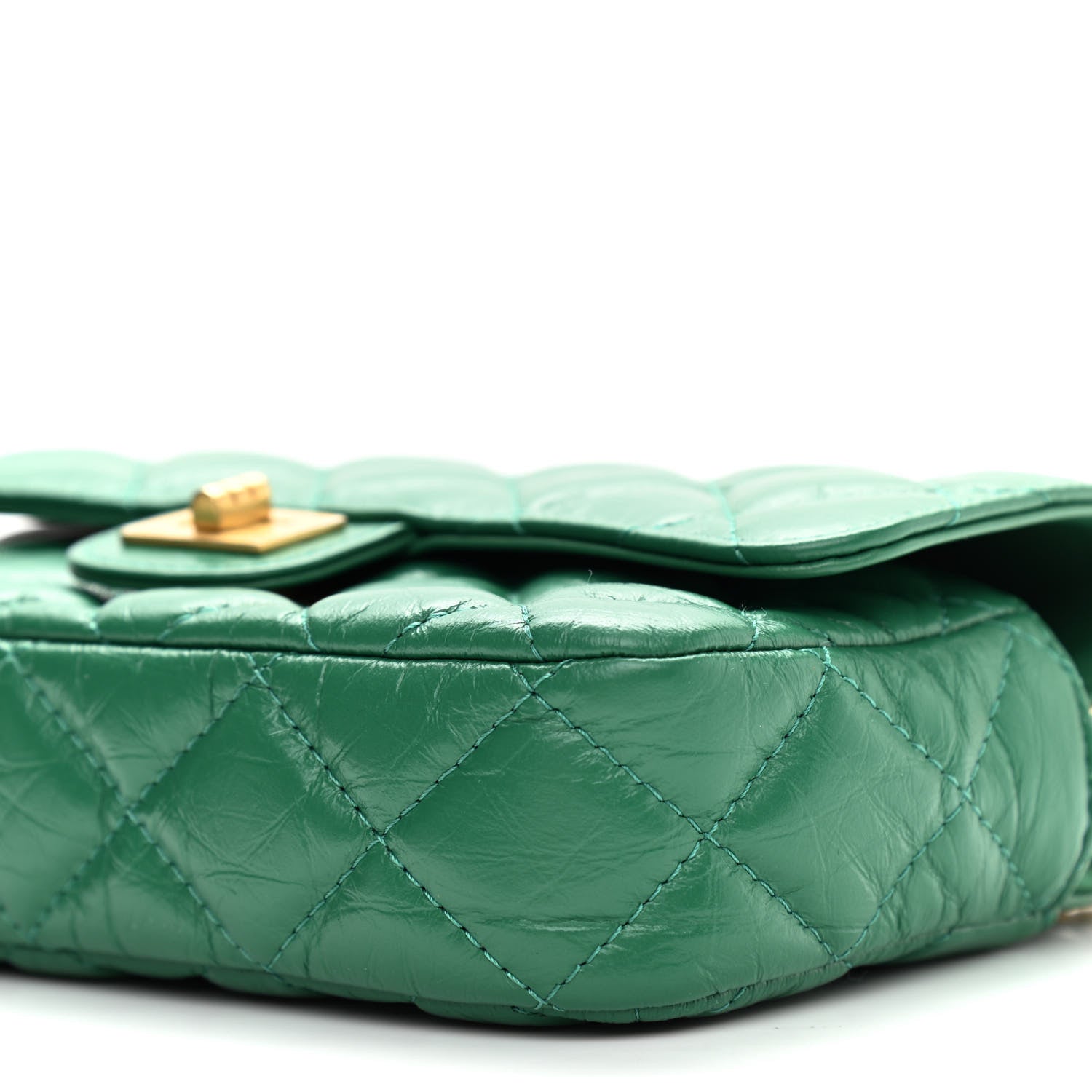 Chanel Aged Calfskin Quilted 2.55 Reissue Flap Pouch With Chain Green 12 of 13