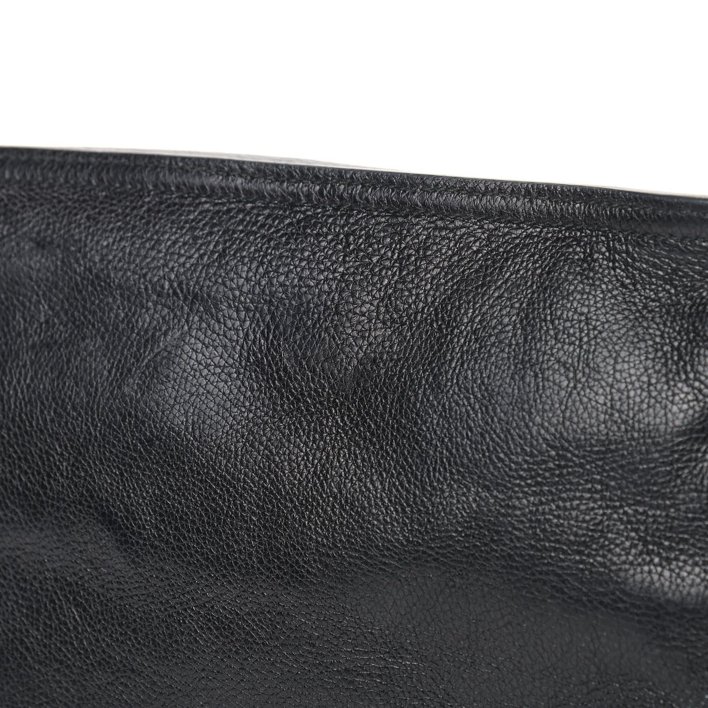 Glace Calfskin Etiquette Shopping Bag Black Astrale