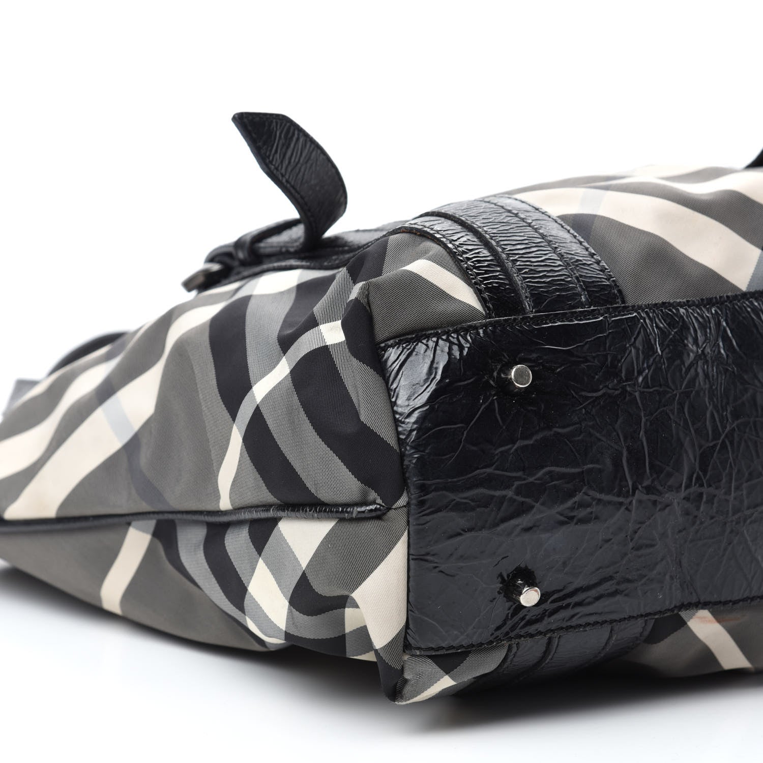 Burberry Nylon Beat Check Victoria Tote Black 6 of 11