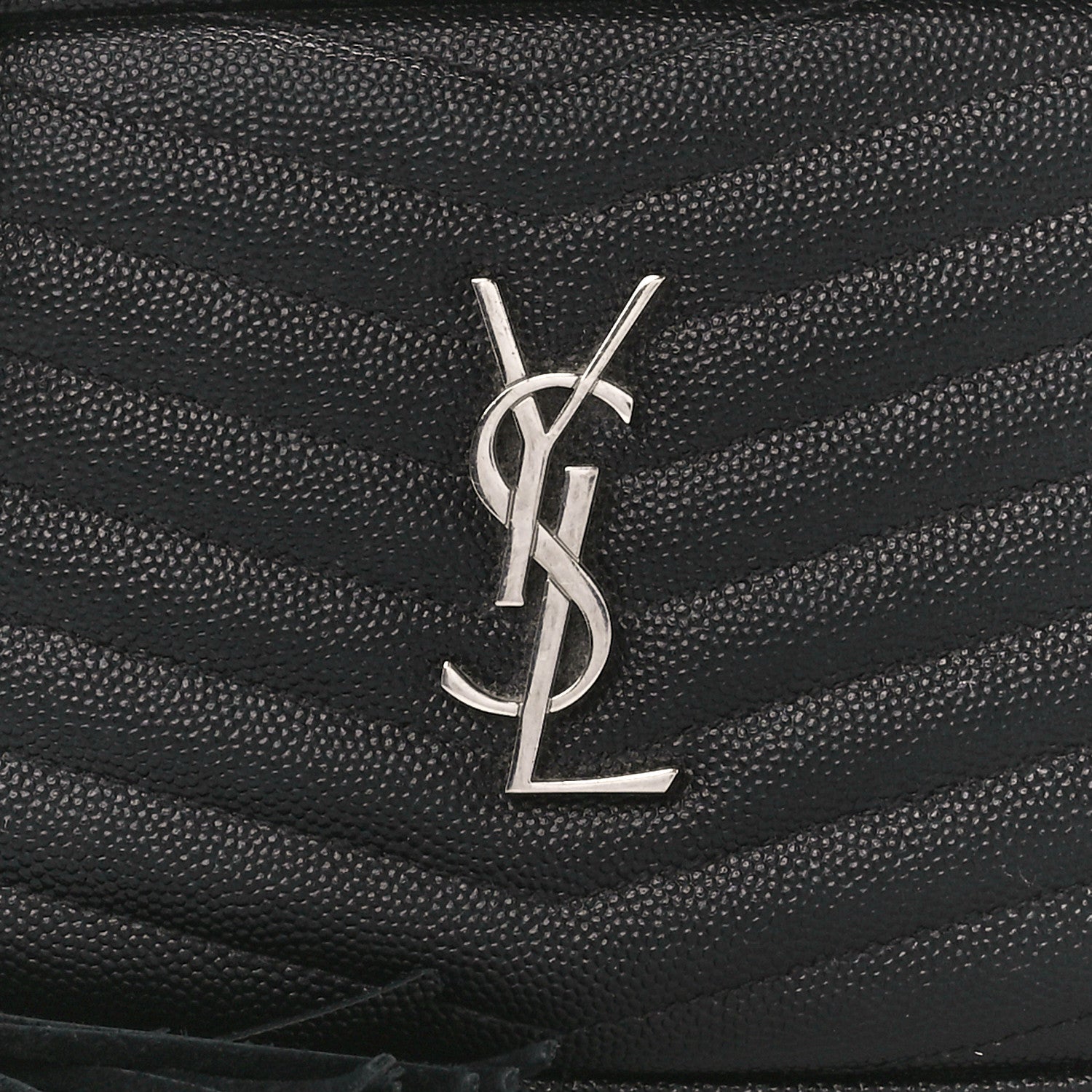 Saint Laurent Grain De Poudre Matelasse Monogram Mini Lou Camera Bag Black 8 of 10