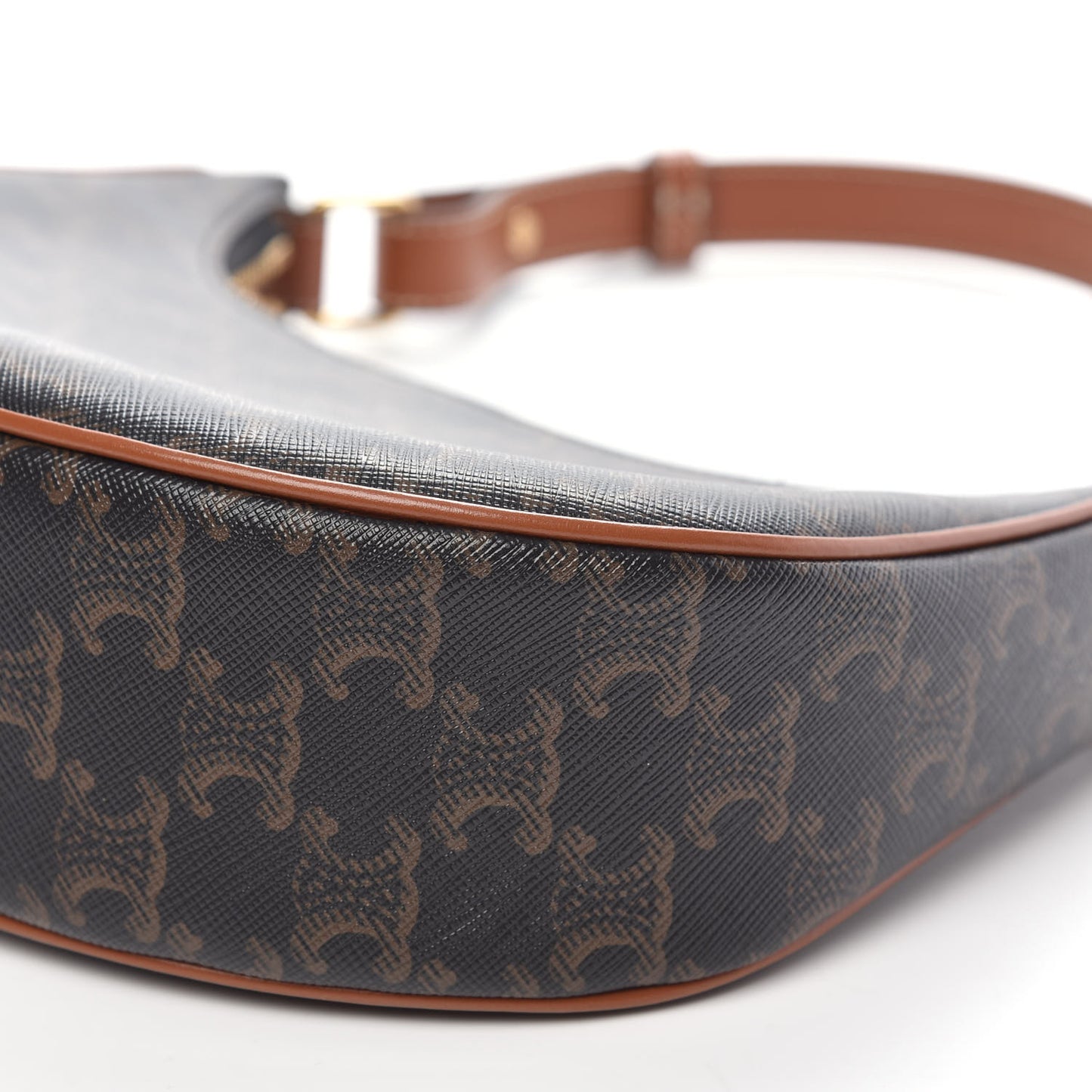 Triomphe Canvas Calfskin Ava Shoulder Bag Tan