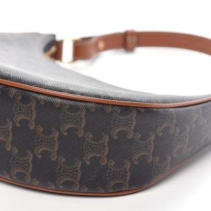 Celine Triomphe Canvas Calfskin Ava Shoulder Bag Tan 8 of 10