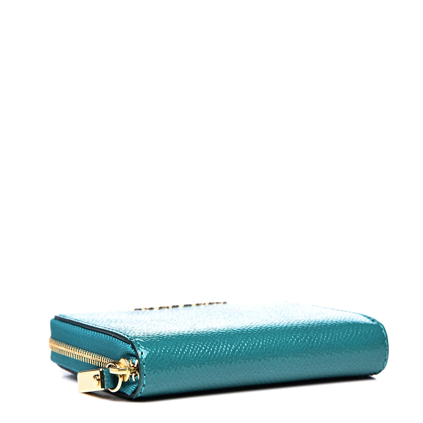 Patent London Compact Zip Around Wallet Aqua Green