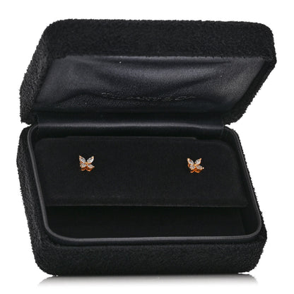Tiffany 18K Rose Gold Diamond .19ct Mini Victoria Earrings 5 of 5
