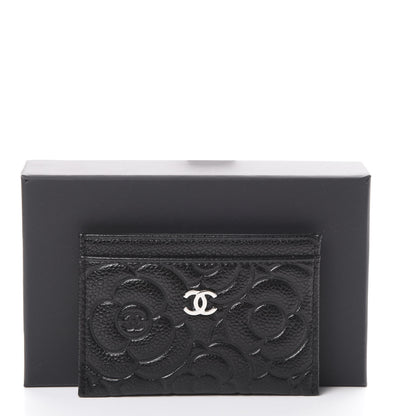 Chanel Caviar Camellia Embossed Card Holder Black 8 of 8