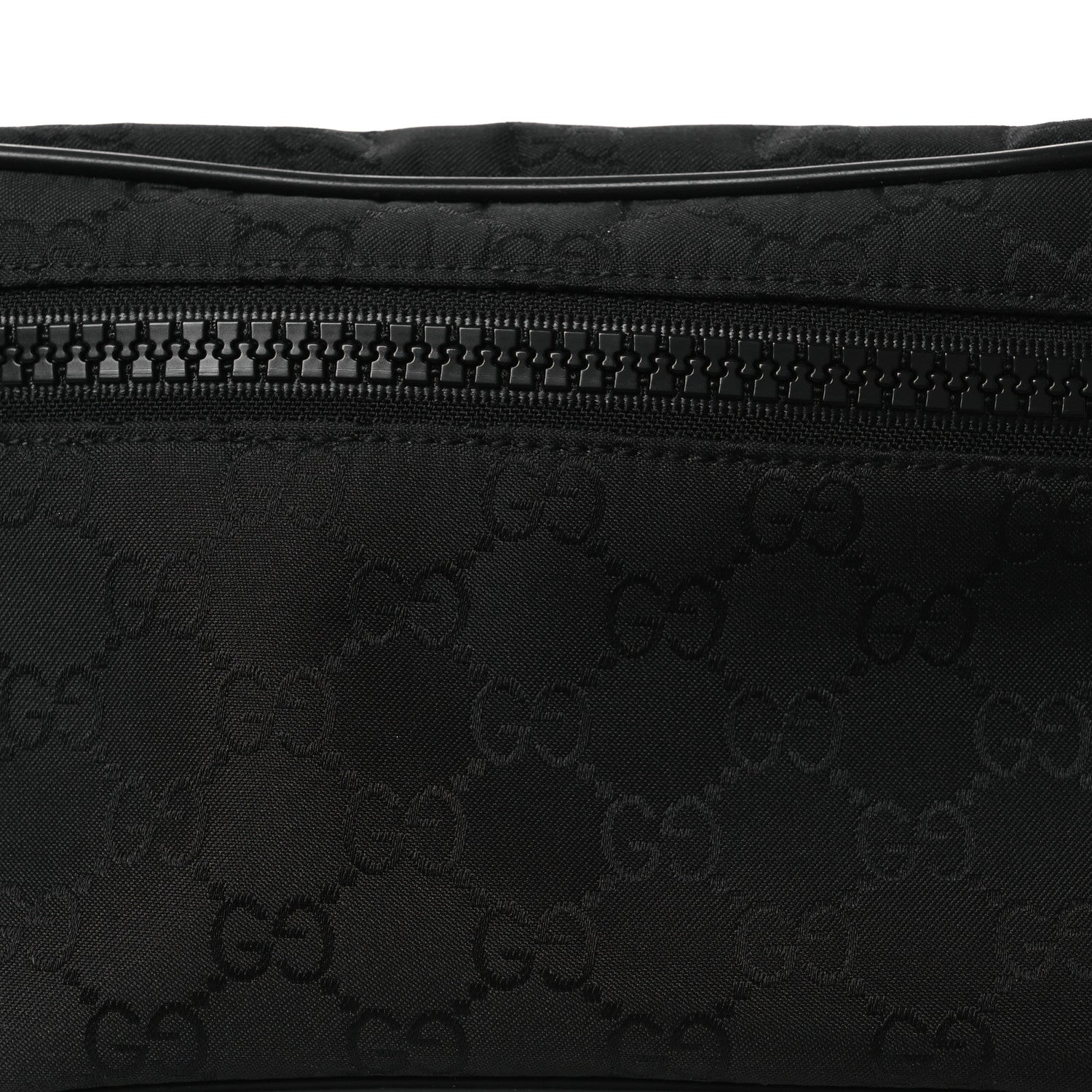 Gucci Nylon Monogram Fanny Pack Belt Bag Black 7 of 9