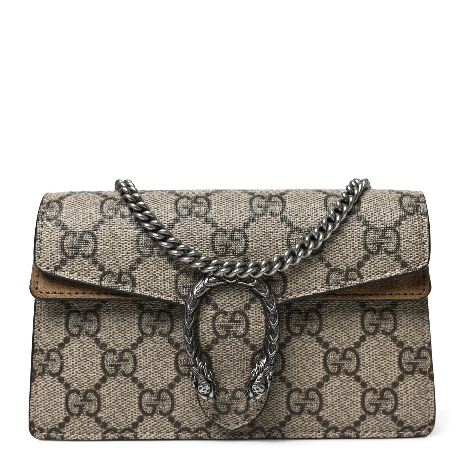 Gucci GG Supreme Monogram Super Mini Dionysus Shoulder Bag Taupe 1 of 8