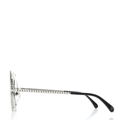 Chanel Pearl Round Sunglasses 71139 Silver 3 of 9