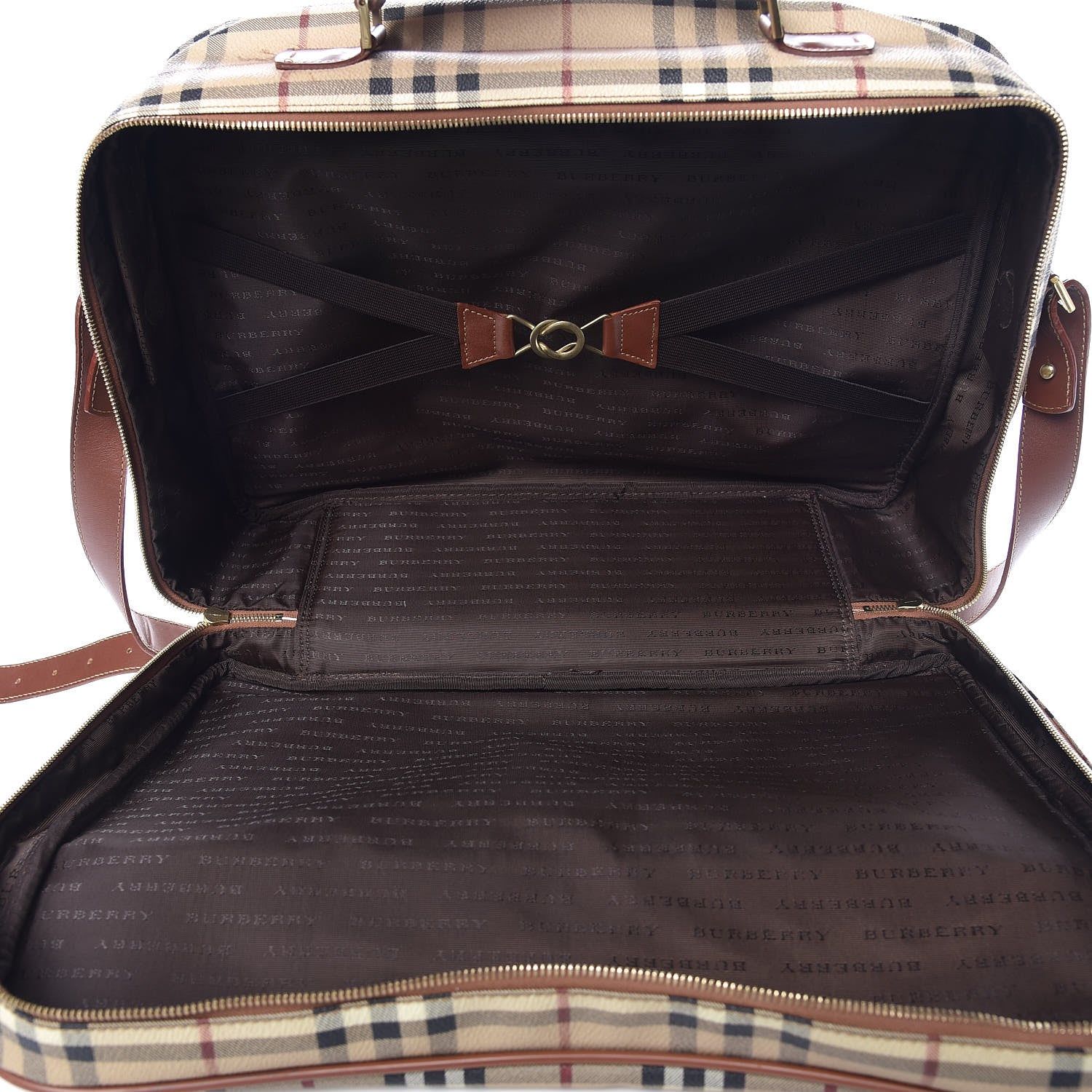 Burberry Haymarket Check Travel Bag Brown 5 of 15