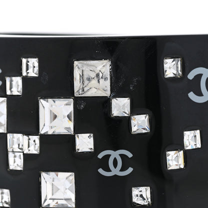 Chanel Resin Baguette Crystal CC Cuff Black 6 of 6