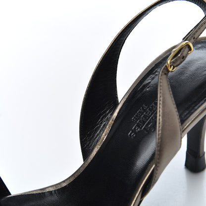 Hermes Metallic Nappa Night 70 Slingback Sandals 36.5 Canon De Fusil Argent 10 of 19