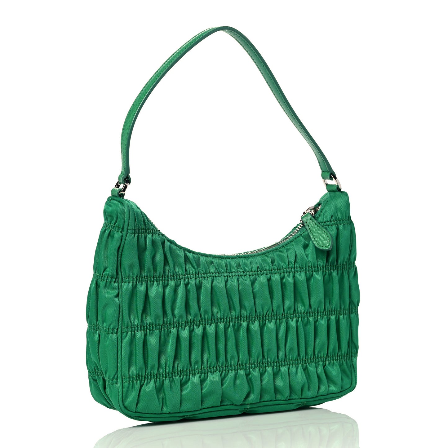 Tessuto Nylon Gaufre Shoulder Bag Menta
