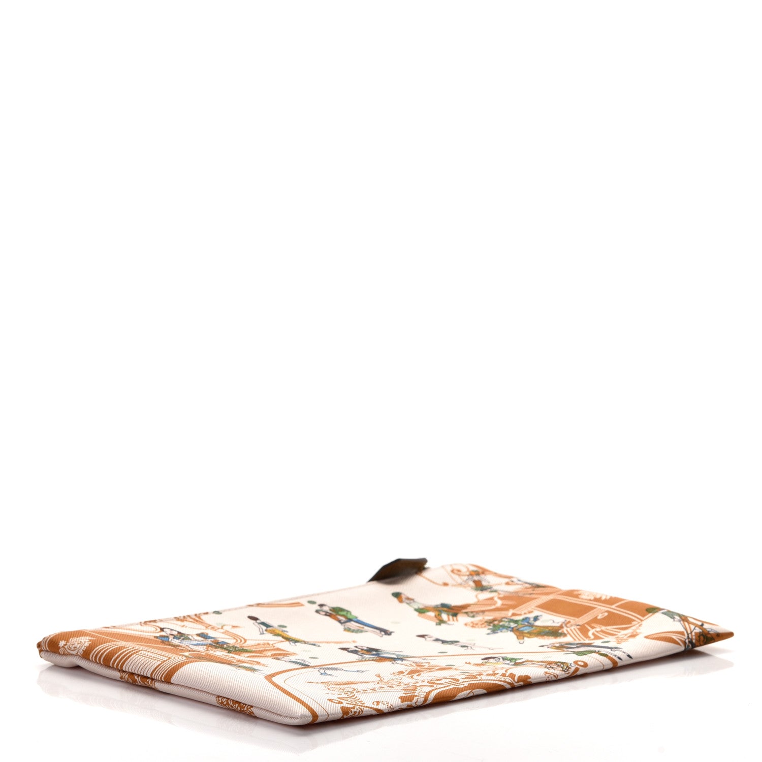 Hermes Silk Ex-Libris Les Parisiennes Silky Pocket Cosmetic Case Sesame Nata Bronze 3 of 4