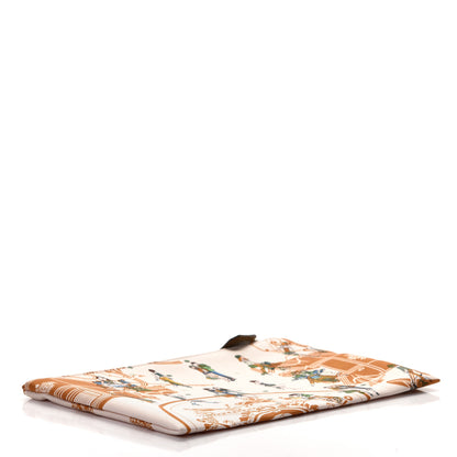 Hermes Silk Ex-Libris Les Parisiennes Silky Pocket Cosmetic Case Sesame Nata Bronze 3 of 4