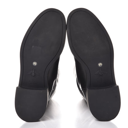 Gucci Calfskin Web Bee Tall Riding Boots 37.5 Black 7 of 12
