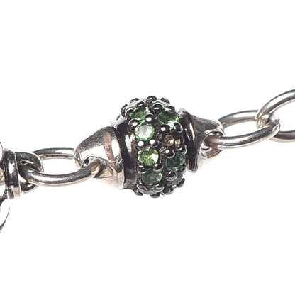 John Hardy Sterling Silver Malachite Green Onyx Tsavorite Batu Dot Station Necklace 4 of 7