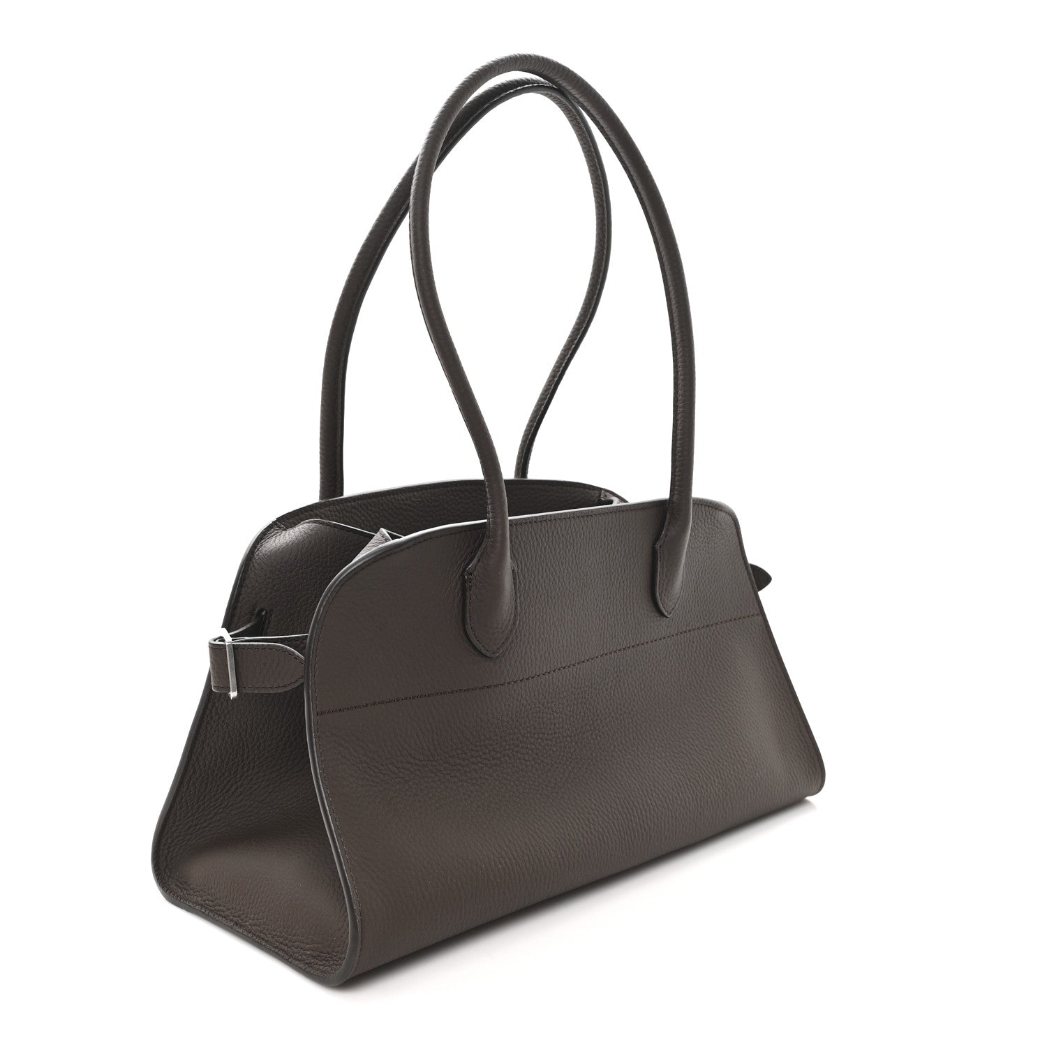 The Row Matte Grained Calfskin Margaux Shoulder 12 Deep Brown 3 of 10