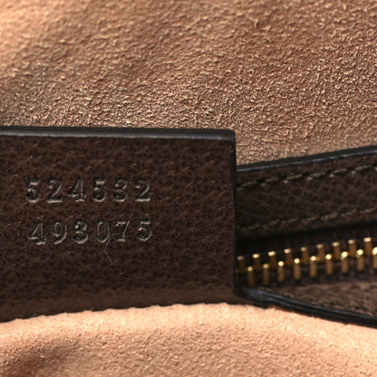 Gucci GG Supreme Monogram Textured Dollar Calfskin Web Medium Ophidia Boston Beige Ebony New Acero 8 of 10