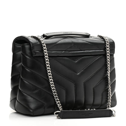 Saint Laurent Calfskin Y Quilted Monogram Small Loulou Chain Satchel Black 3 of 11