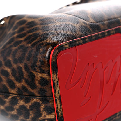 Christian Louboutin Calfskin Empire Leopard Print Spiked Large Cabarock Shopper Tote Brown 11 of 17