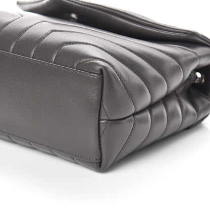 Saint Laurent Calfskin Y Quilted Monogram Small Loulou Chain Satchel Asphalt 6 of 10