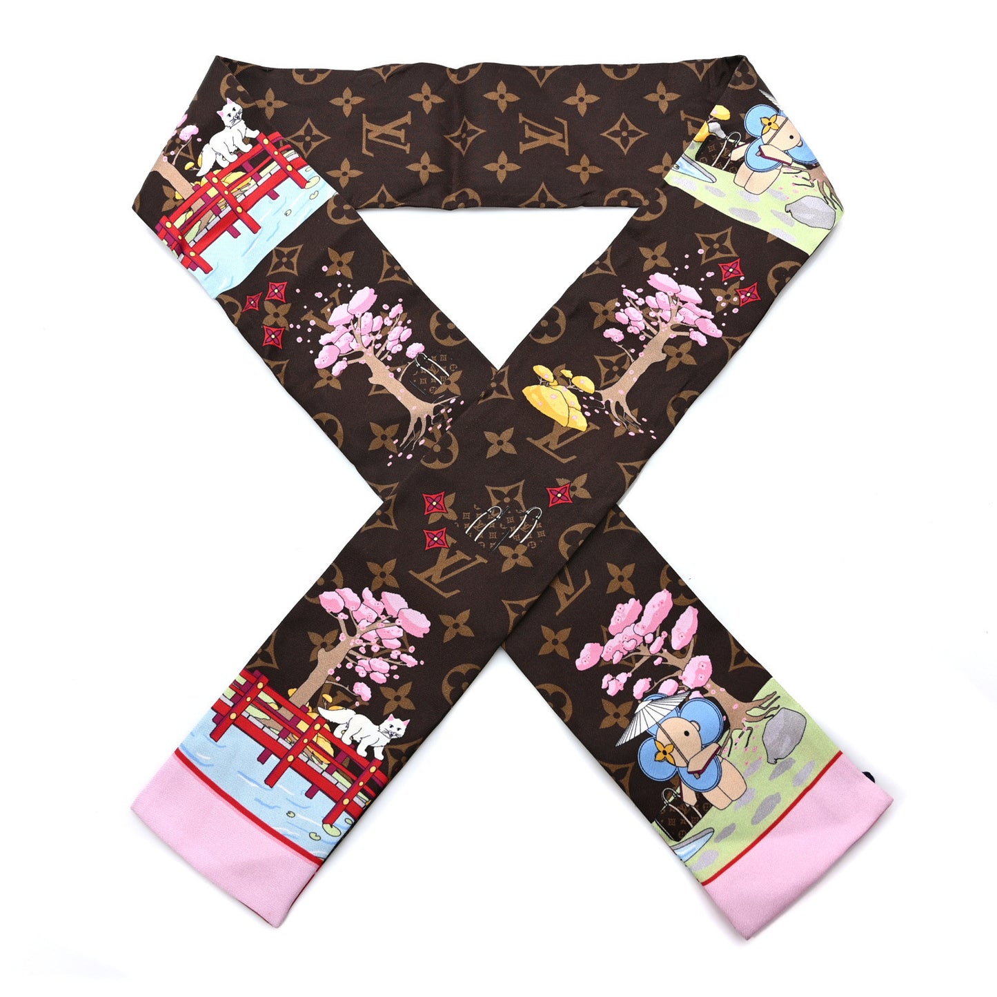 Silk Monogram 2021 Christmas Animation Japanese Garden Bandeau Marron