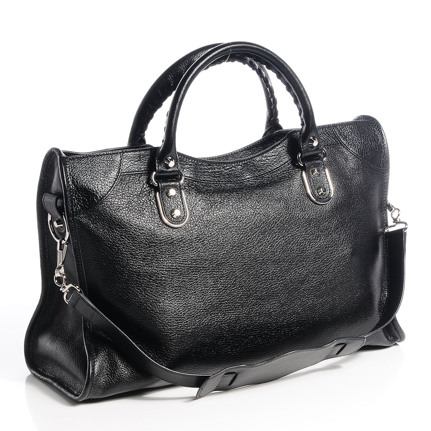 Chevre Silver Metallic Edge Hardware City Black