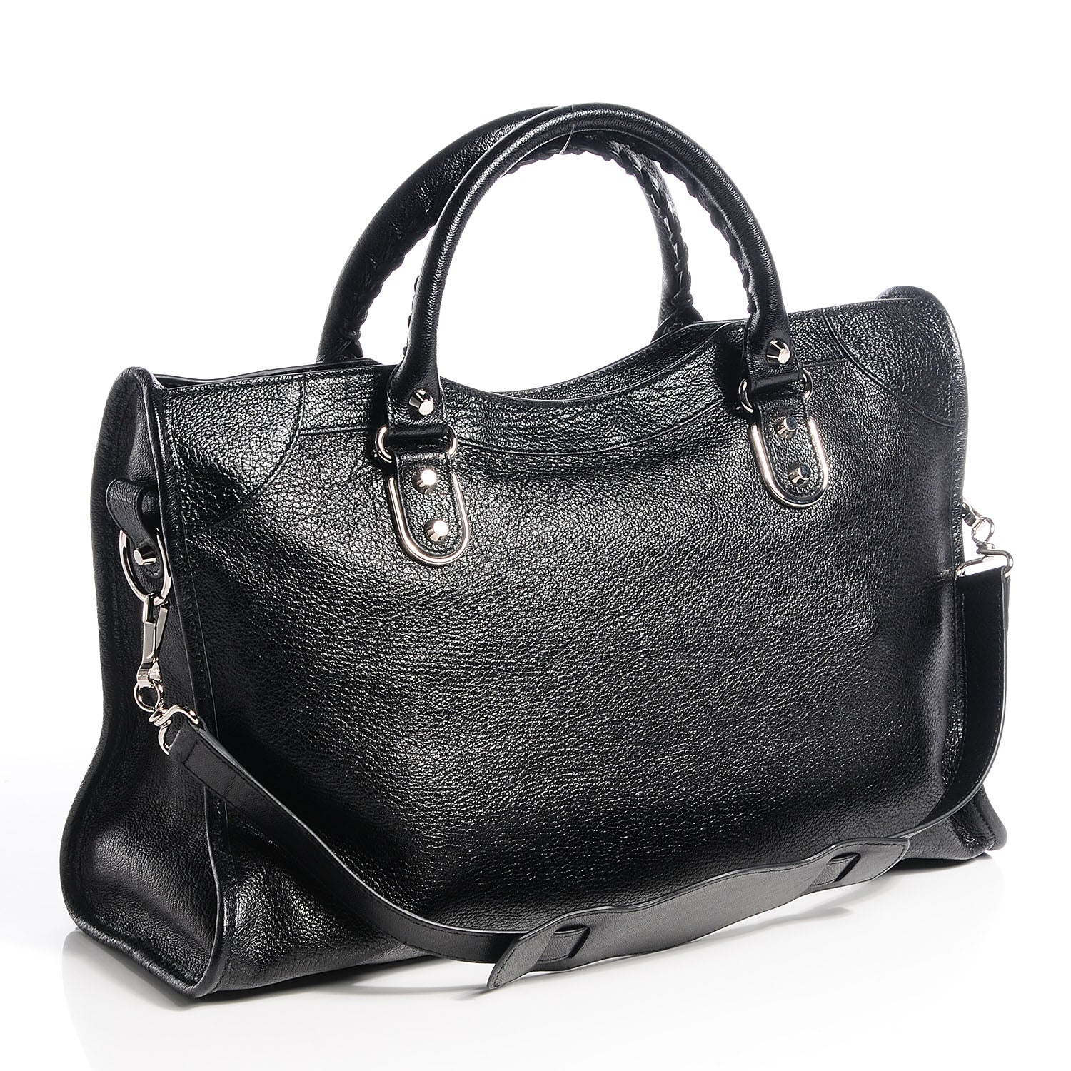 Balenciaga Chevre Silver Metallic Edge Hardware City Black 6 of 13