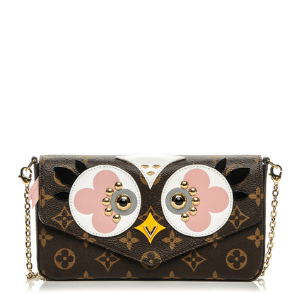 Louis Vuitton Monogram Lovely Birds Pochette Felicie Chain Wallet 1 of 8