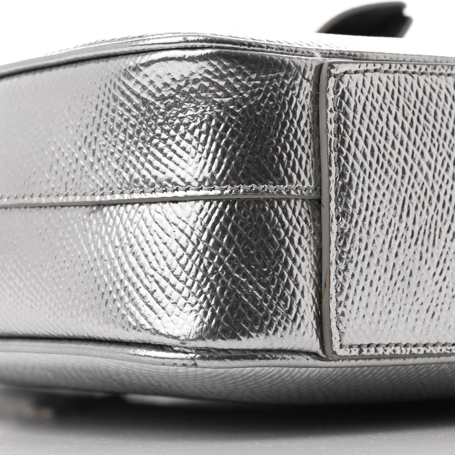 Celine Laminated Grained Calfskin Medium Briefcase Silver 10 of 13