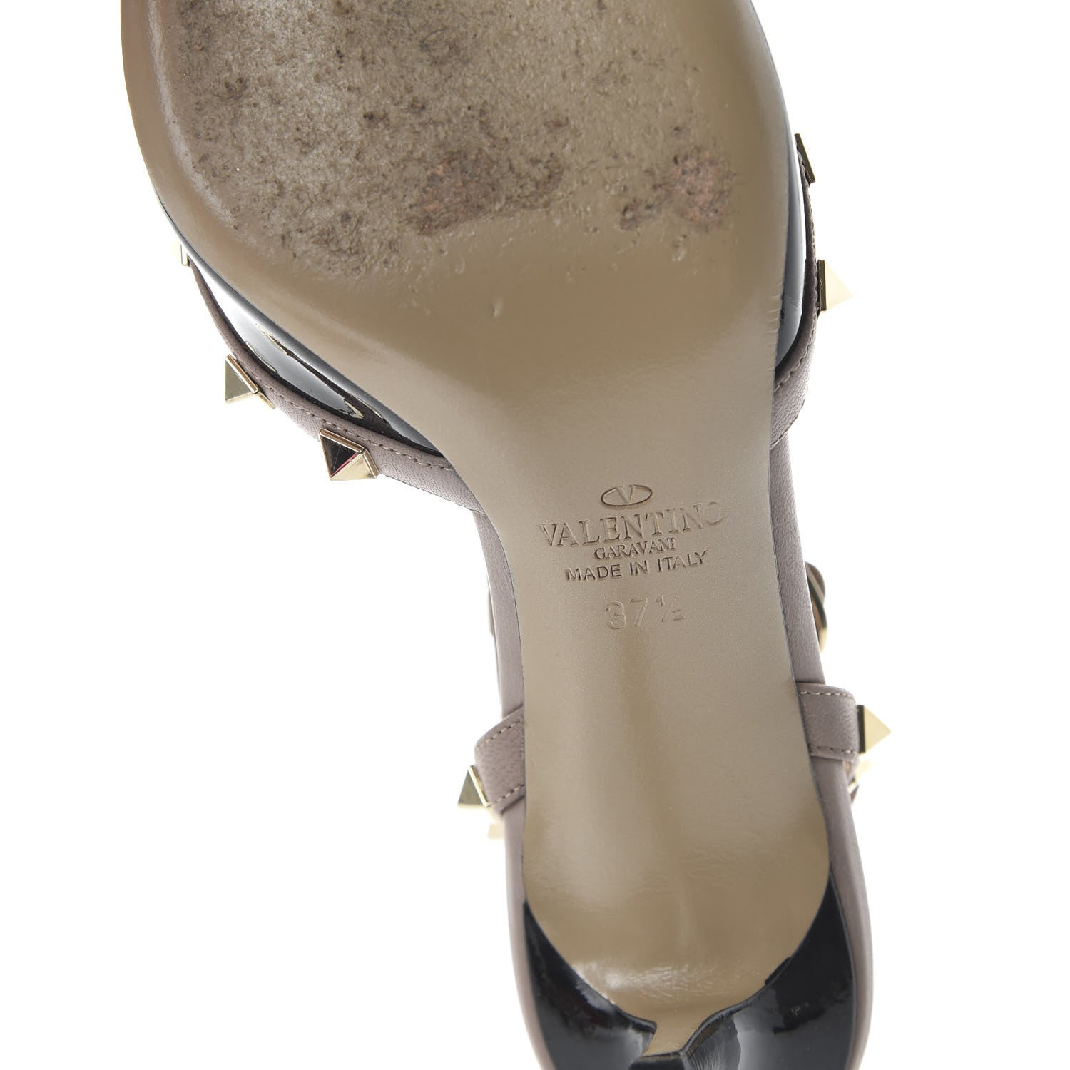 Valentino Garavani Patent Nappa Rockstud Ankle Strap 65mm Pumps 37.5 Black Poudre 6 of 8
