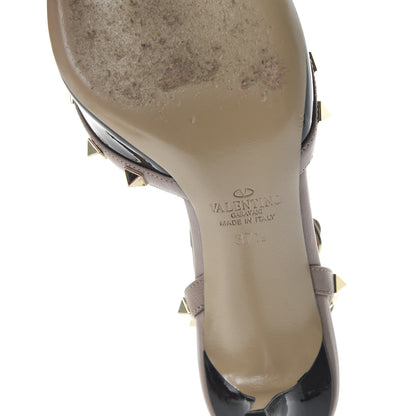Valentino Garavani Patent Nappa Rockstud Ankle Strap 65mm Pumps 37.5 Black Poudre 6 of 8