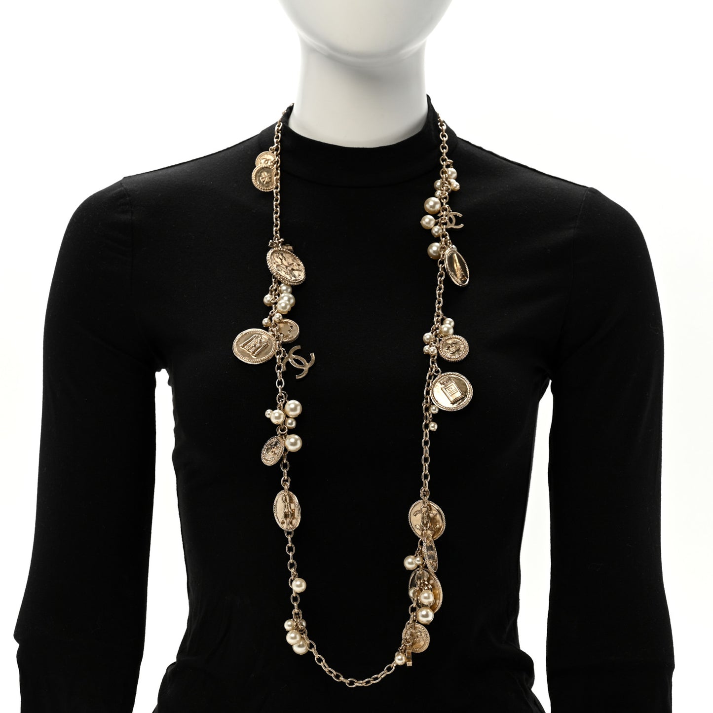 CC Medallion 100 Anniversary Chain Necklace Gold