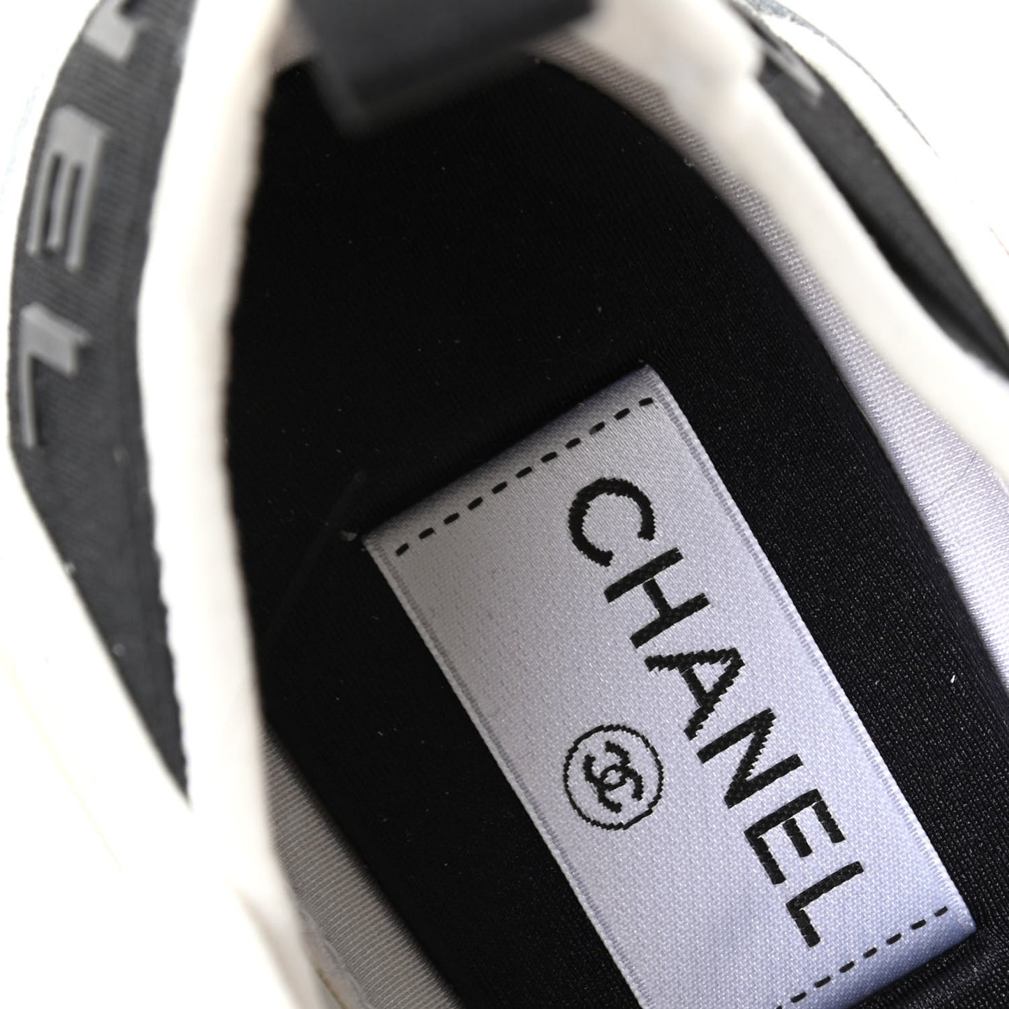 Velvet Calfskin Mixed Fibers CC Sneakers 38.5 Ivory Black