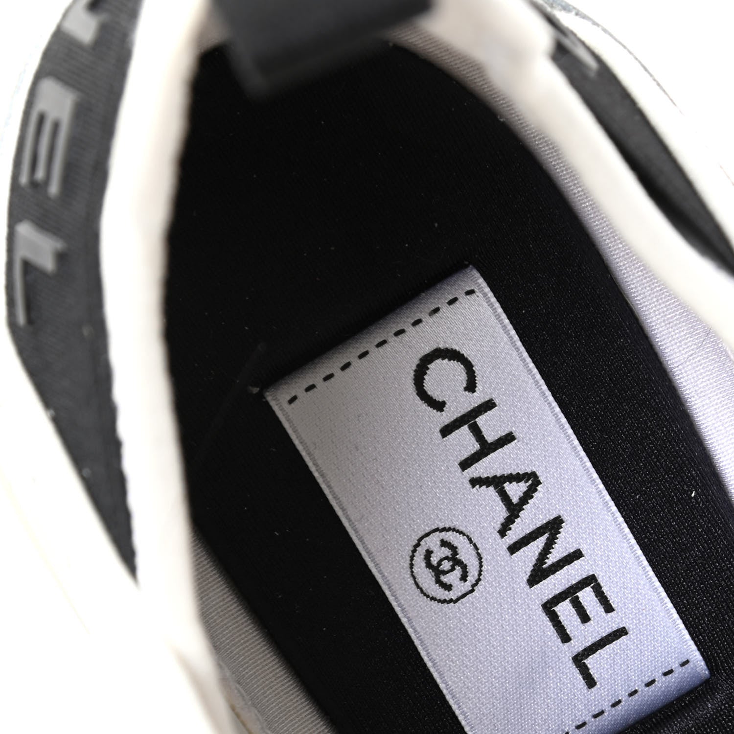 Chanel Velvet Calfskin Mixed Fibers CC Sneakers 38.5 Ivory Black 8 of 11