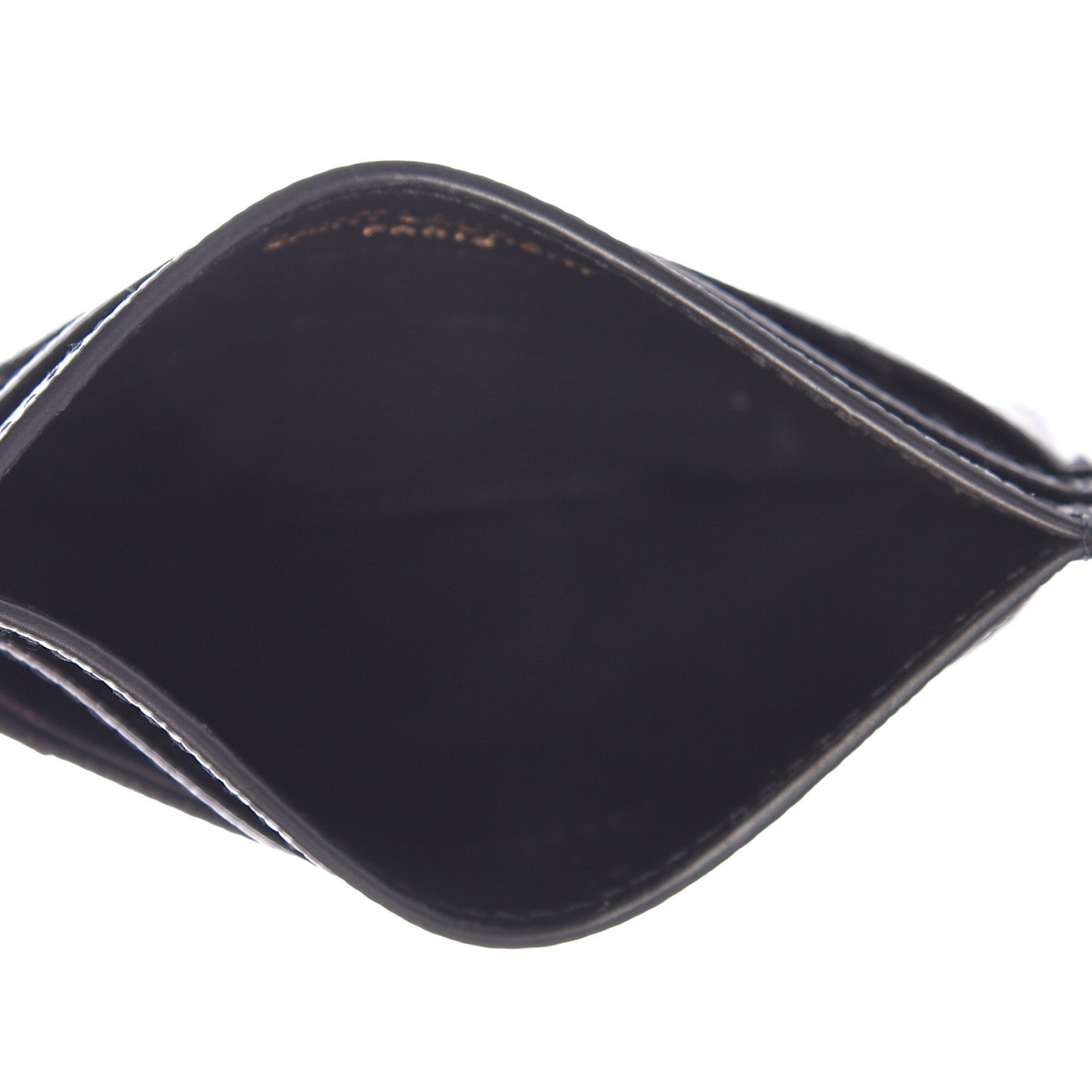Grain De Poudre Matelasse Chevron Monogram Credit Card Case Black