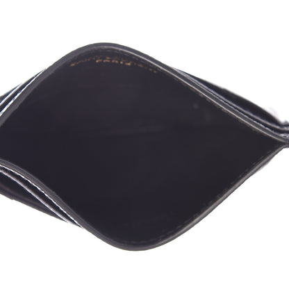 Saint Laurent Grain De Poudre Matelasse Chevron Monogram Credit Card Case Black 5 of 8