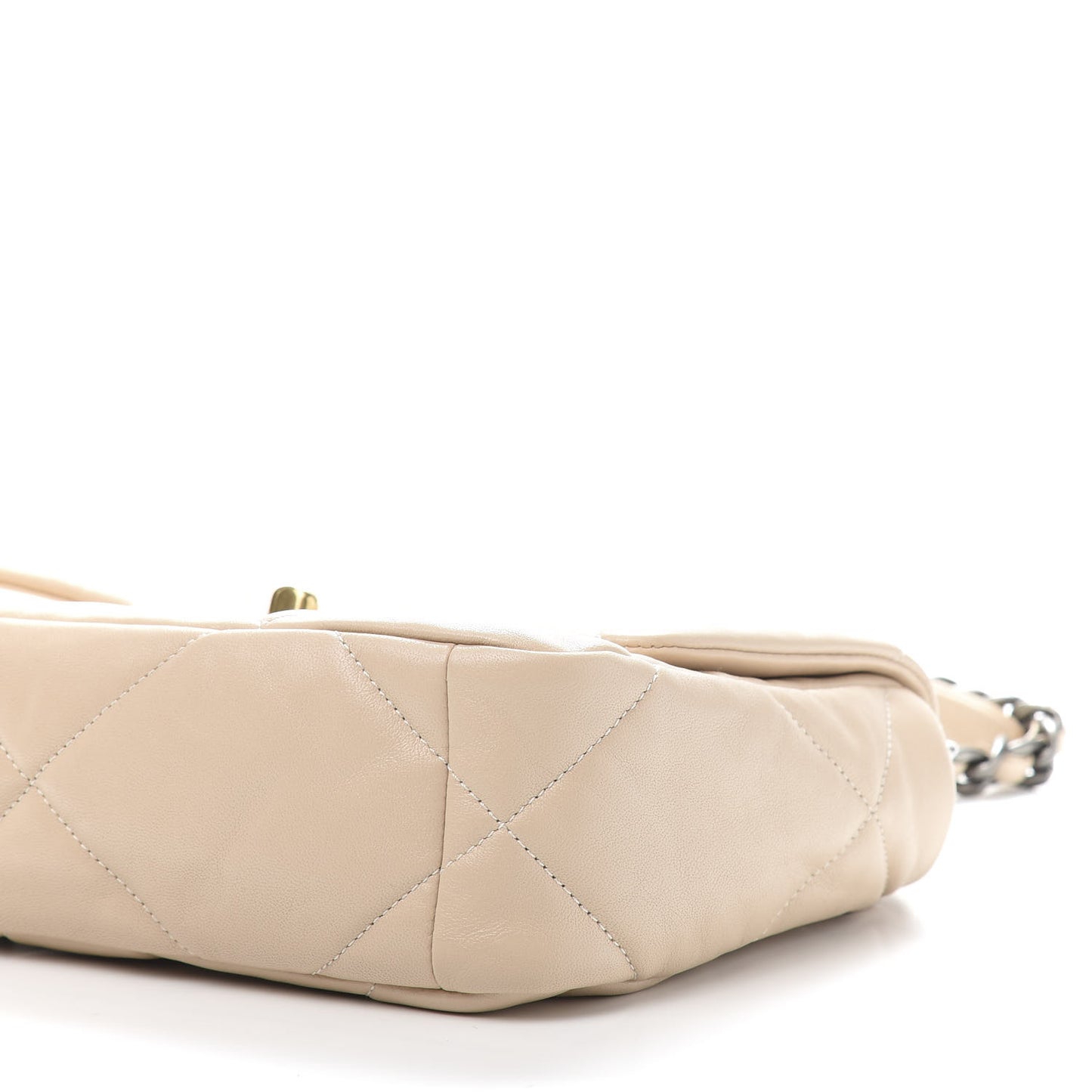 Lambskin Quilted Medium 19 Flap Light Beige