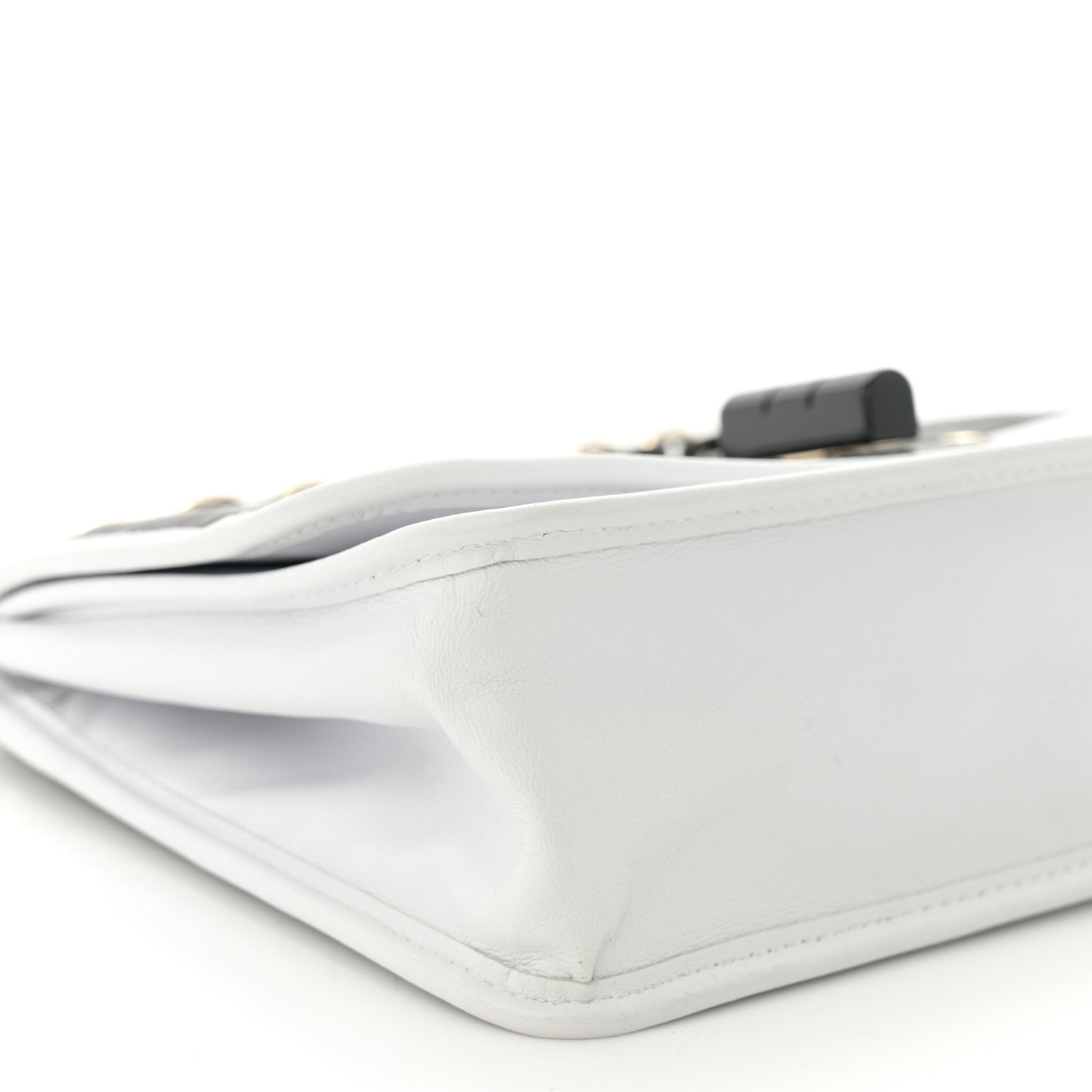 Lambskin Chocolate Bar Mademoiselle Flap Black White